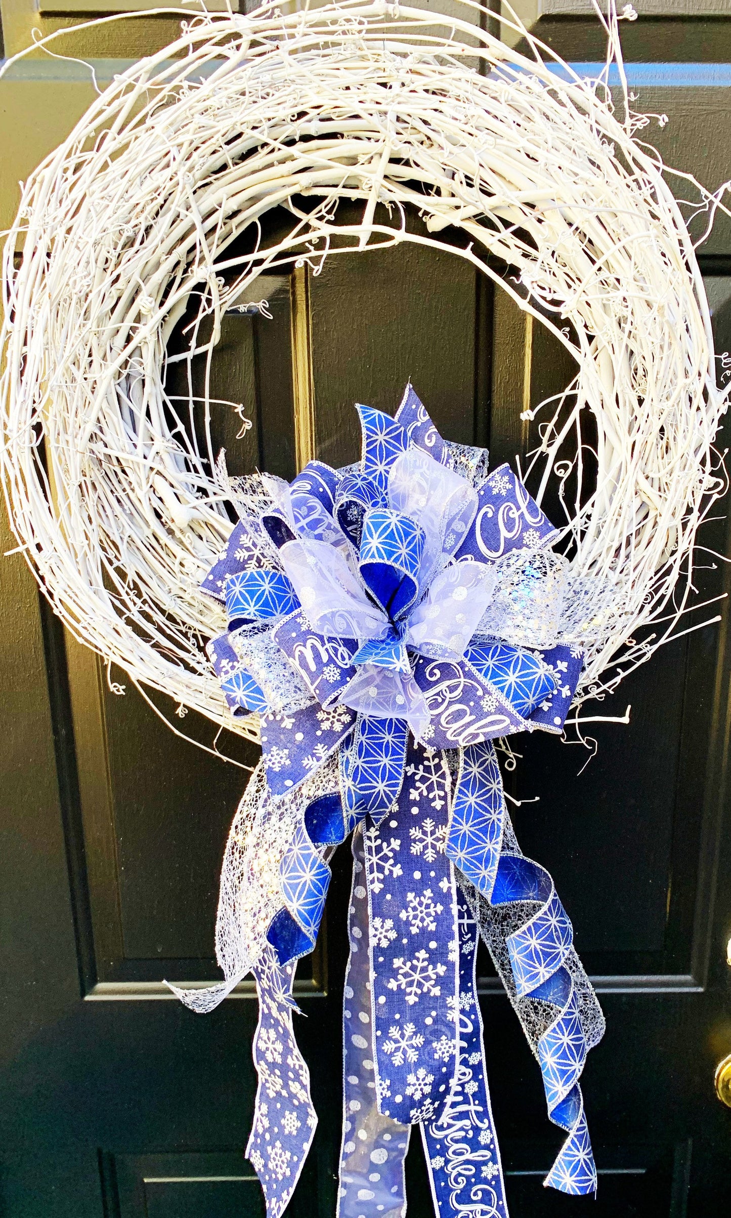 Winter Collection - Baby it’s cold out, Bow,Winter Bow,Blue/White Bow,Blue Bow,WhiteBow,Holiday Bow,Winter,Baby it’s cold out bow, Large Bow