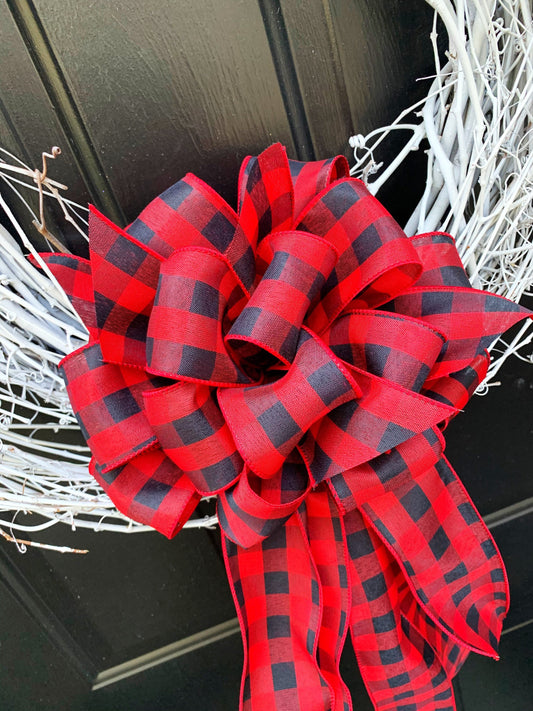 Everyday Collection - Red/Black Bow, Red Bow, Black Bow, Mailbox Bow,Wreath Bow,Large Bow, Value Bow,Buffalo Check Bow,Buffalo Check Ribbon