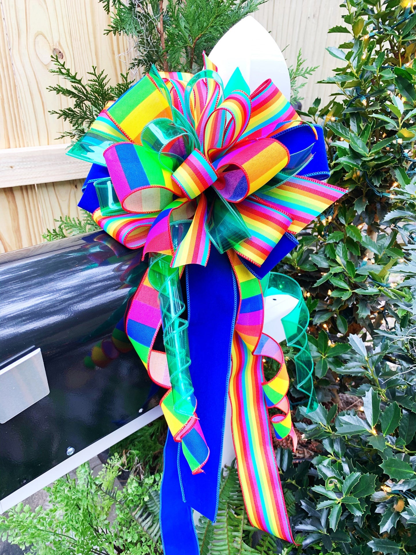 Everyday Collection - Pride,Pride Bow,Pride Ribbon,Rainbow,Rainbow Bow,Mailbox Bow, Wreath Bow,LGBTQ Bow,Bows,Bow,LGBTQ