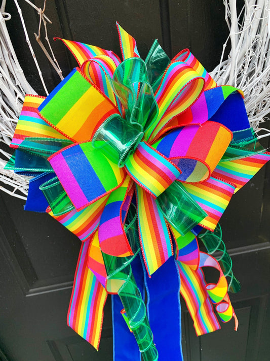Everyday Collection - Pride,Pride Bow,Pride Ribbon,Rainbow,Rainbow Bow,Mailbox Bow, Wreath Bow,LGBTQ Bow,Bows,Bow,LGBTQ