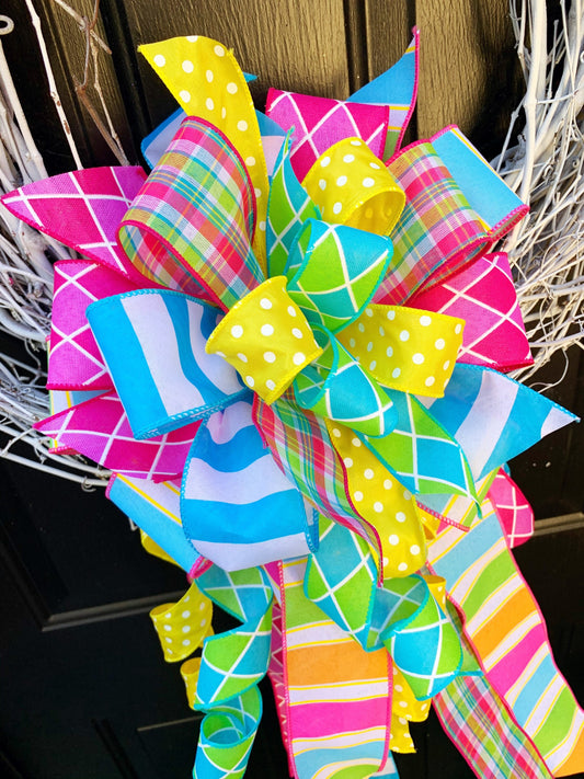 Everyday Collection - Summer Bow, Summer, Bright Bow, Mailbox Bow, Wreath Bow, Large Bow, Bow, Bows, Gift, Gift Bow