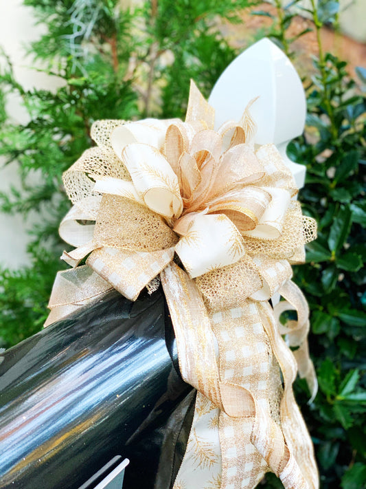 Everyday Collection - Gold Bow, Gold, Bow, Bows, Holiday, Holiday Bow, Gold Holiday Bow, Wedding Bow, Wedding, Mailbox Bow, Wreath Bow