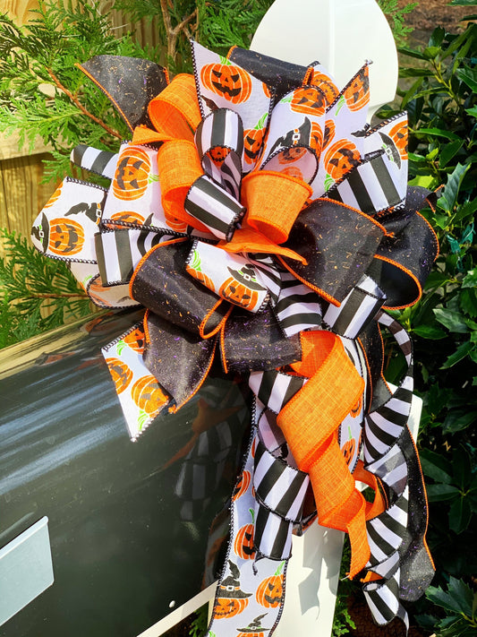 Halloween Collection - Halloween, Halloween Bow, Pumpkins, Pumpkins Bow, Halloween Ribbon, Mailbox Bow, Wreath Bow, Large Bow, Bow, Bows
