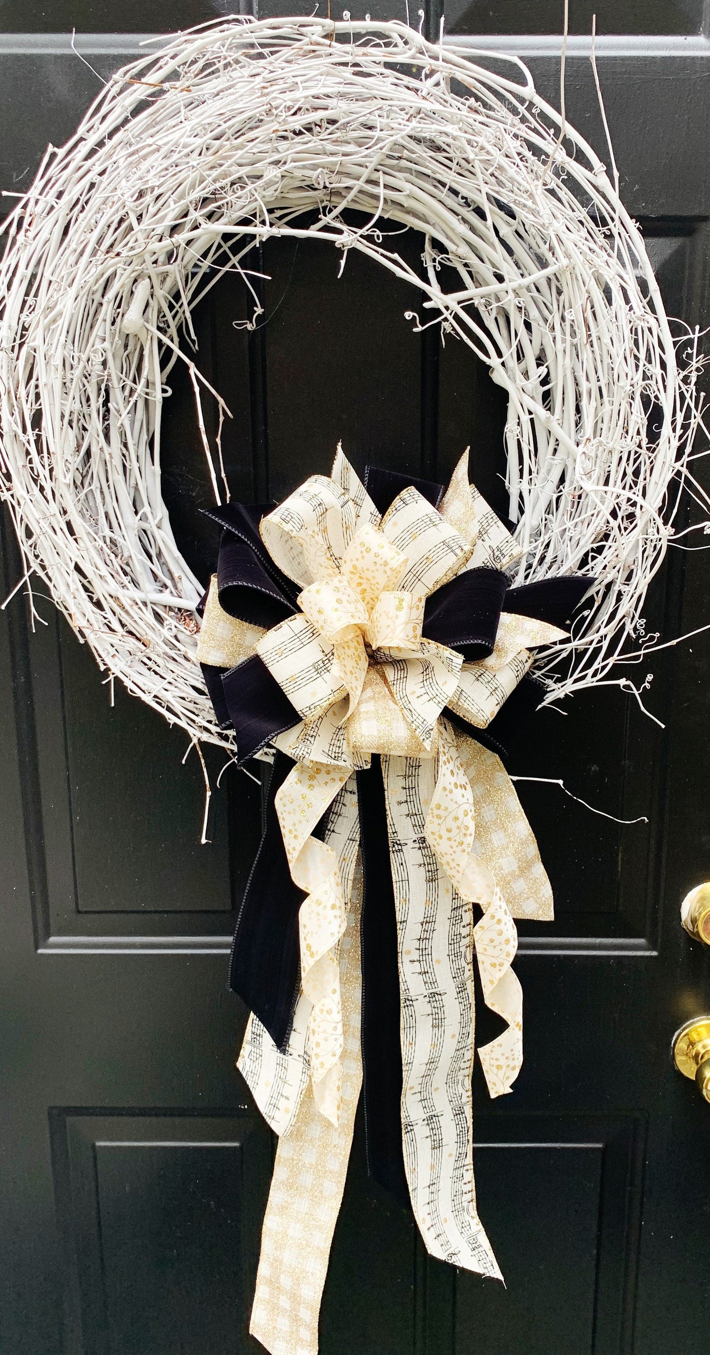 Everyday Collection - Piano Notes, Bow, Piano Notes Bow, Music Notes, Bows, Large Bow, Wreath Bow, Mailbox Bow, Music Decor, Gift, Gifts