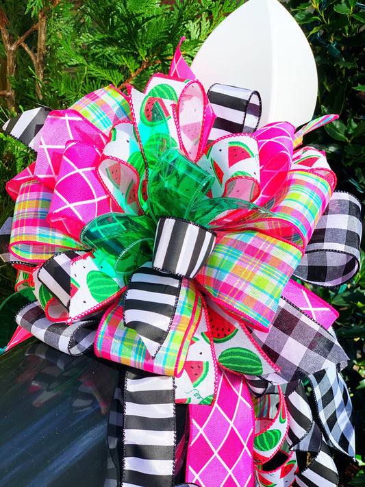 Everyday Collection - Watermelon Bow, Watermelon Ribbon, Watermelon, Mailbox Bow, Wreath Bow, Large Bow, Gift Bow, Gift, Bow, Bows