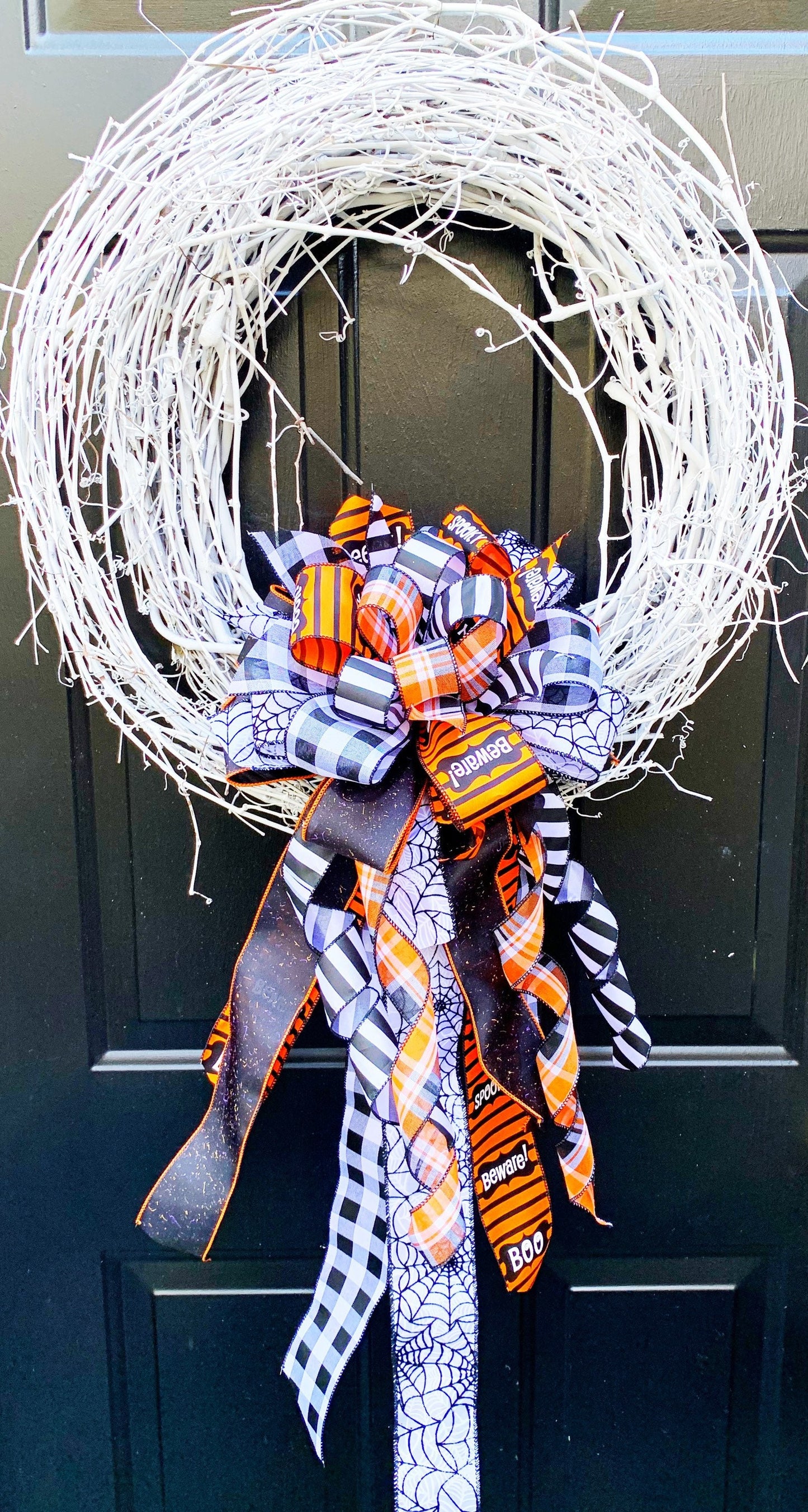 Halloween Collection - Halloween Bow, Halloween, Halloween Ribbon, Spooky, Spooky Ribbon, Mailbox Bow, Wreath Bow, Large Bow, Bow, Bows