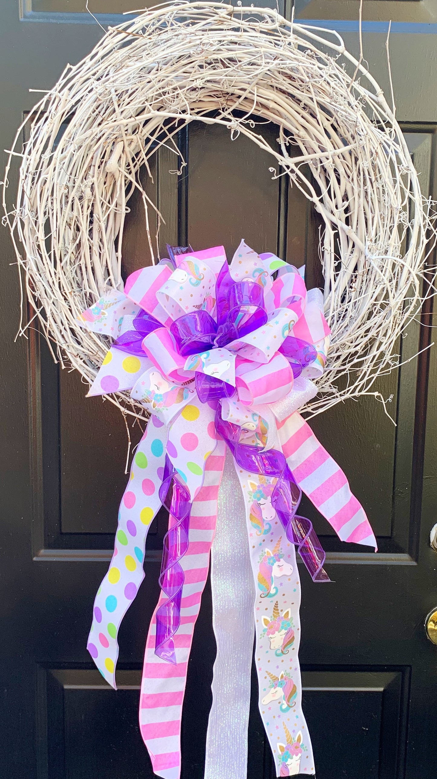 Everyday Collection - Unicorn Bow,Unicorn Ribbon,Unicorn,Unicorn Decor,Birthday Bow, Party Bow,Wreath Bow,Large Bow,Gift Bow,Bow,Mailbox Bow