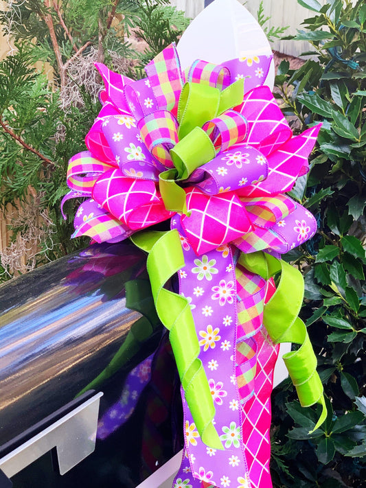 Everyday Collection - Florals, Floral Bow, Lavender Flowers, Spring Bow, Summer Bow, Mailbox Bow, Wreath Bow, Large Bow, Gift Bow, Bow, Bows