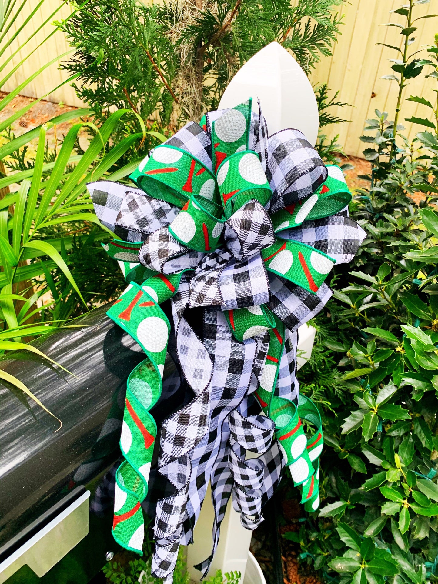Sports Collection - Golf Bow, Golf, Golf Decor, Golf Ball Bow, Golf Ribbon, Large Bow, Bow, Bows, Mailbox Bow, Wreath Bow