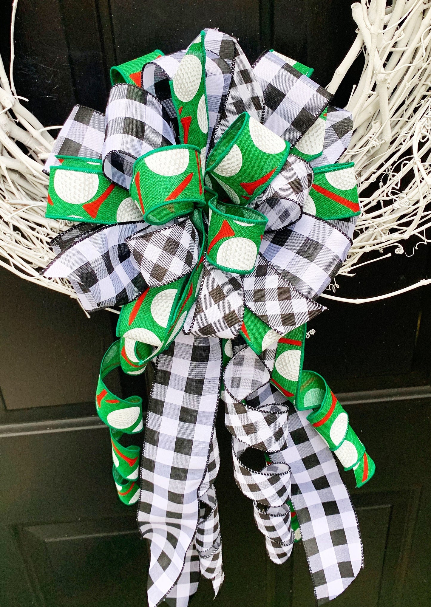 Sports Collection - Golf Bow, Golf, Golf Decor, Golf Ball Bow, Golf Ribbon, Large Bow, Bow, Bows, Mailbox Bow, Wreath Bow
