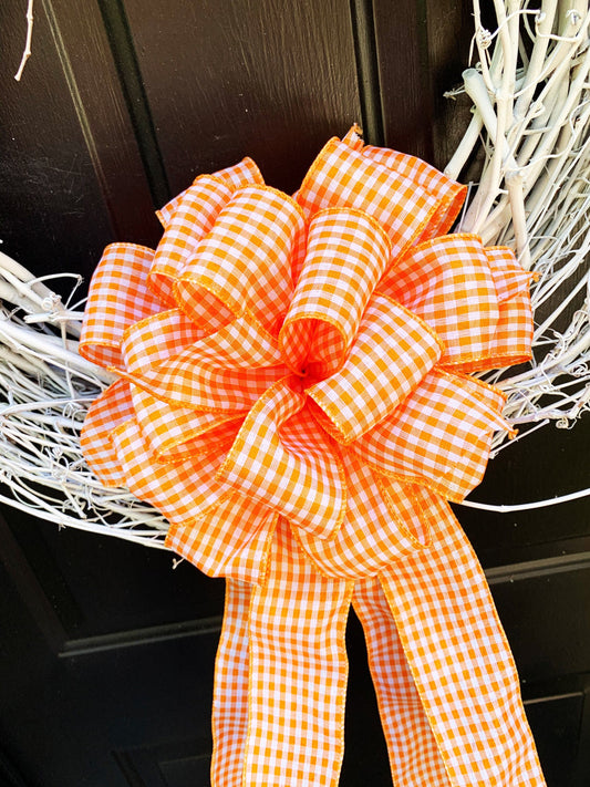 Everyday Collection - Peach Gingham Bow