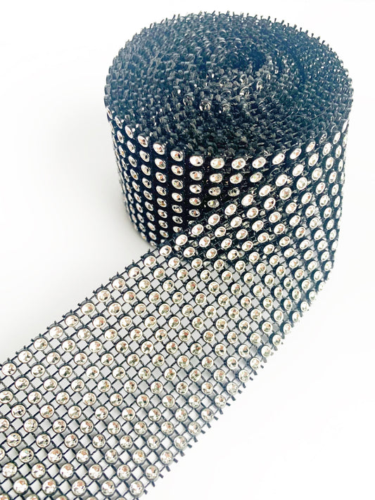 Bling Ribbon - Black Bling Ribbon 3 yards x 1.5 inches, Wedding Decor, Bling Ribbon, Bling, Wedding Bling, Craft Ribbon, Craft, Black Bling