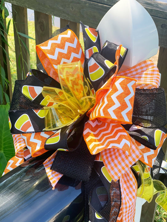 Halloween Collection - Halloween Bow, Halloween Decor, Halloween Ribbon, Halloween, Candy Corn, Candy Corn Ribbon, Mailbox Bow, Wreath Bow