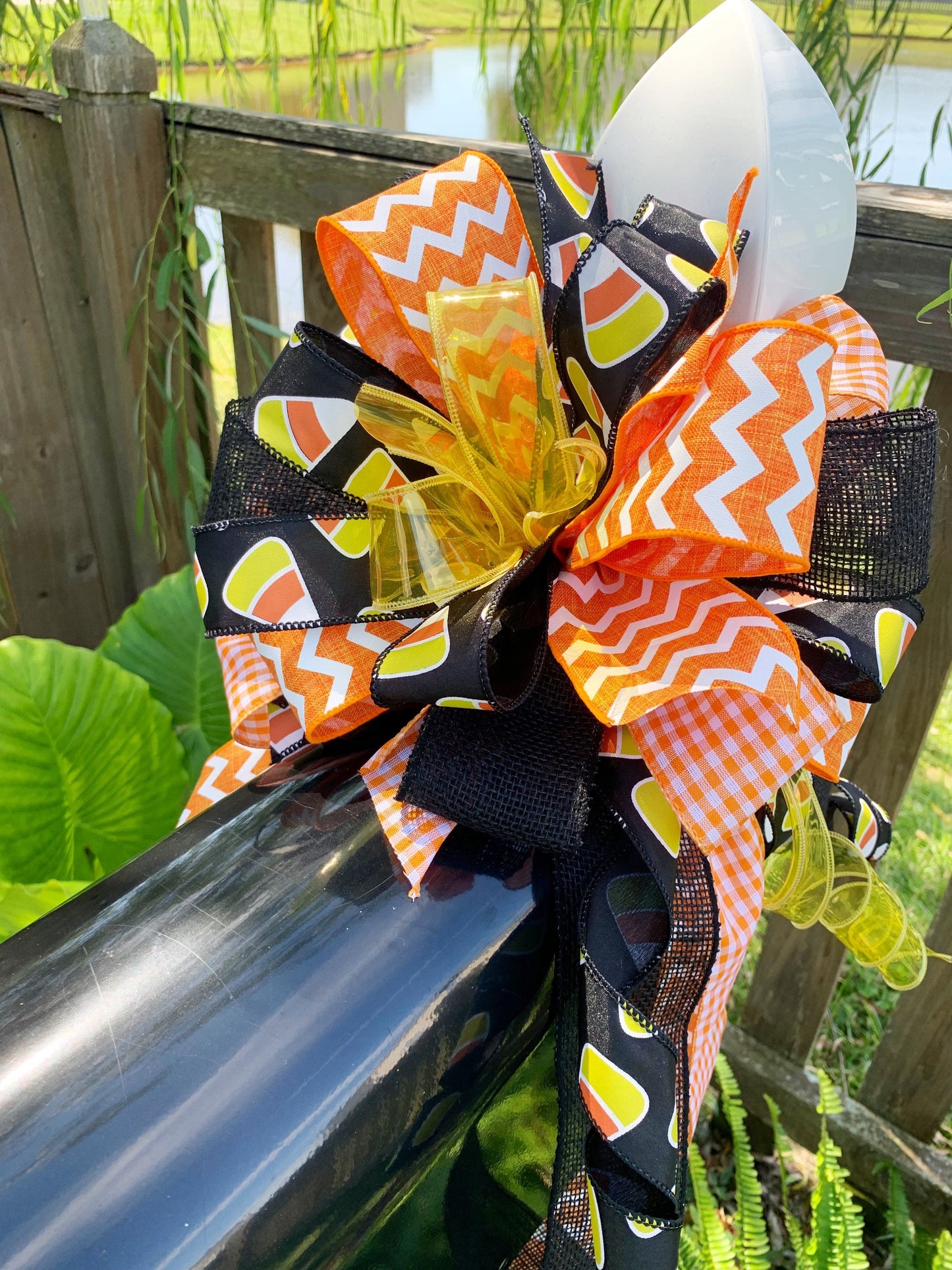 Halloween Collection - Halloween Bow, Halloween Decor, Halloween Ribbon, Halloween, Candy Corn, Candy Corn Ribbon, Mailbox Bow, Wreath Bow