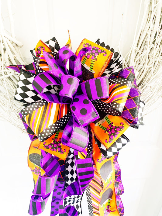 Halloween Collection - Halloween Bow, Halloween Decor, Halloween Ribbon, Halloween, Witch Bow, Witch Ribbon, Wreath Bow, Mailbox Bow, Decor