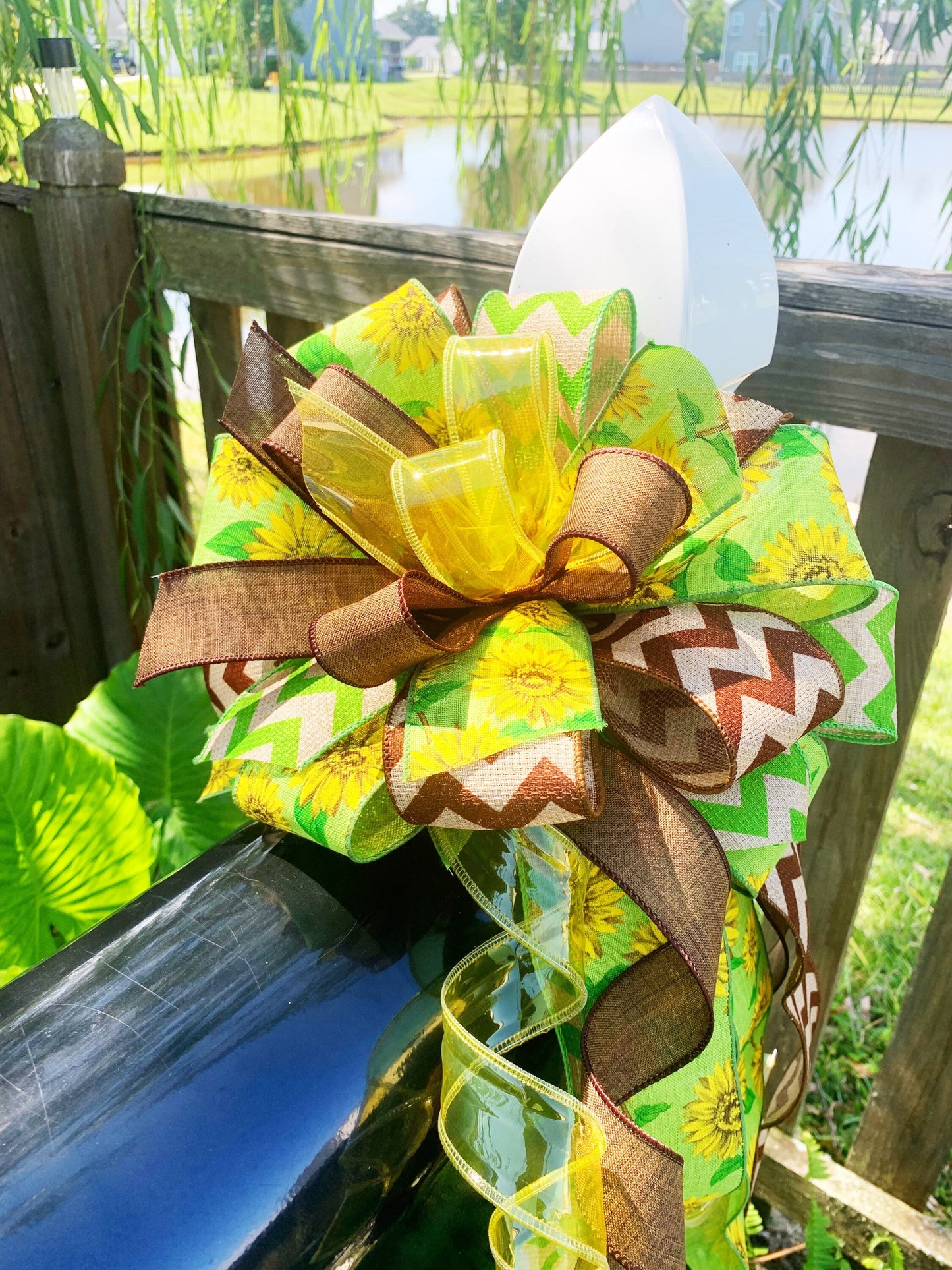 Everyday Collection -Sunflower Bow,Sunflower Decor,Sunflower,Sunflower Ribbon,Fall,Fall Bow,Mailbox Bow,Wreath Bow,Ukraine Bow, Ukraine