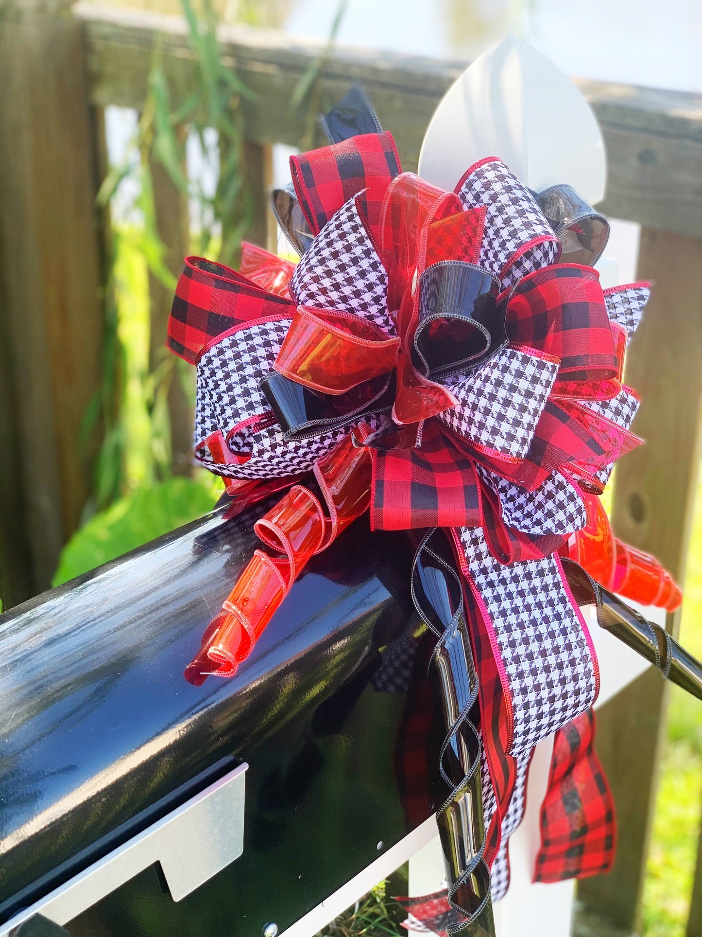 Everyday Collection -Houndstooth Ribbon,Houndstooth Bow, Mailbox Bow,Wreath Bow,Bows,Bow,Gift, Ribbon,Alabama,Roll Tide,Alabama Sports