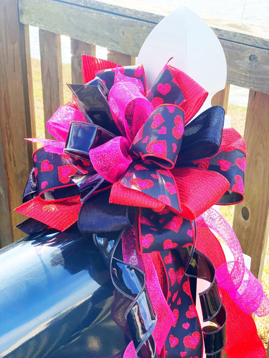 Valentines Collection - Hearts, Hearts Ribbon, Hearts Bow, Valentines, Valentine Decor, Valentine Bow, Wreath Bow, Mailbox Bow, Love, Gift