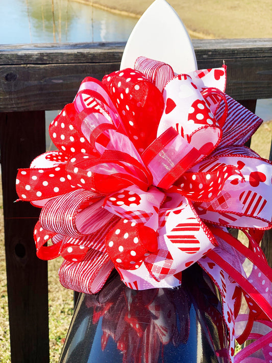 Valentines Collection - Valentines, Valentines Bow, Valentines Day Bow, Valentines Day, Bow, Bows, Mailbox Bow, Wreath Bow, Gift, Ribbon