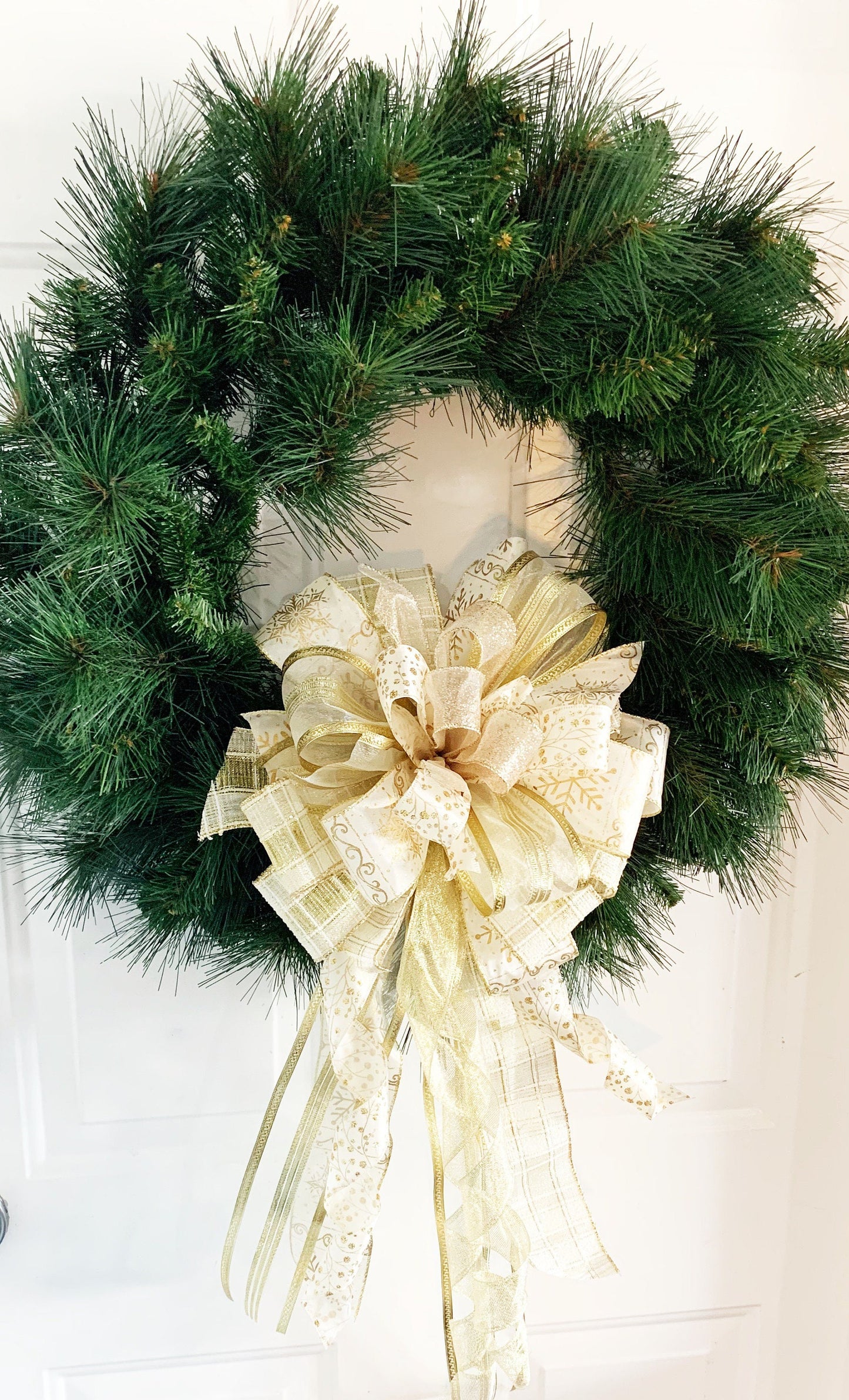 Winter Collection - Winter, Snowflakes, Snowflakes Bow, Winter Bow, Winter Ribbon, Mailbox Bow, Wreath Bow, Large Bow, Bow, Bows