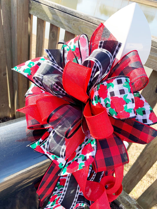 Valentines Collection - Valentines Bow, Valentines Ribbon,Valentines,Roses,Rose Ribbon,Red Roses,Gift,Mailbox Bow,Wreath Bow,Bow,Bows