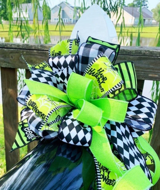 Halloween Collection - Halloween Bow, Halloween Decor, Halloween, Wreath Bow, Large Bow, Bow, Bows, Mailbox Bow, Happy Halloween, Decor