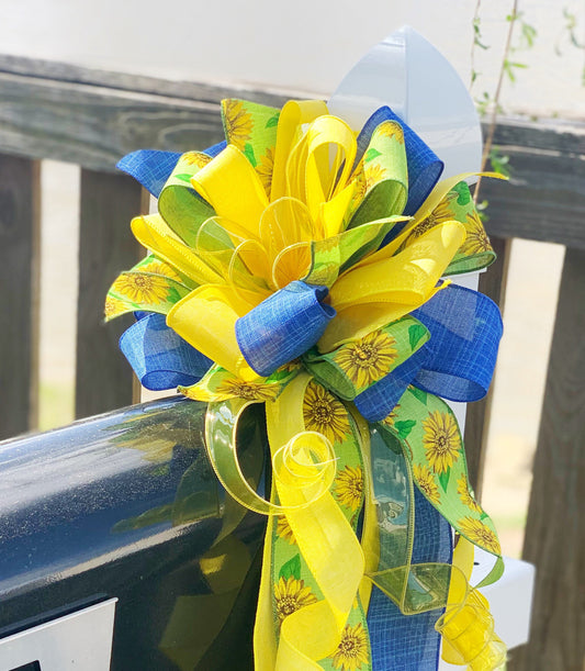 Everyday Collection - Ukraine,Ukraine Bow, Ukraine Support,Mailbox Bow,Wreath Bow, Large Bow,Bow,Bows,Ribbon,Sunflower Bow,Sunflower