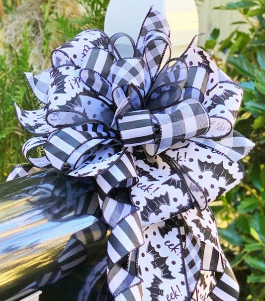 Halloween Collection - Halloween Bow, Halloween, Halloween Decor, Bow, Bows, Bats Ribbon, Halloween Bats, Gift, Large Bow