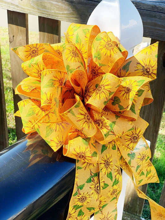 Everyday Collection - Sunflower,Sunflower Bow,Sunflower Ribbon,Ukraine,Ukraine Bow, Sunflower Decor,Mailbox Bow,Wreath Bow, Tree Topper