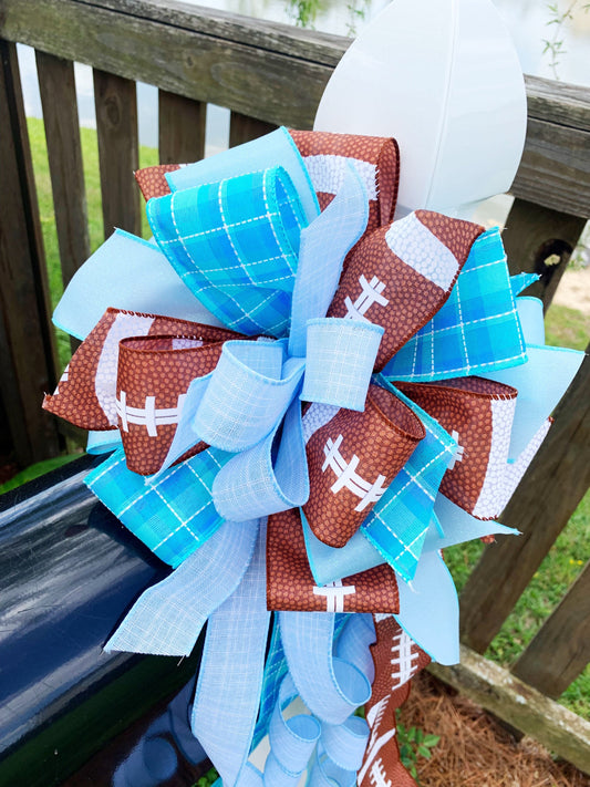 Sports Collection -Football,Football Ribbon, Football Bow,Sports Bow,Sports,Football Decor,Mailbox Bow,Wreath Bow,U.N.C.,UNC Football