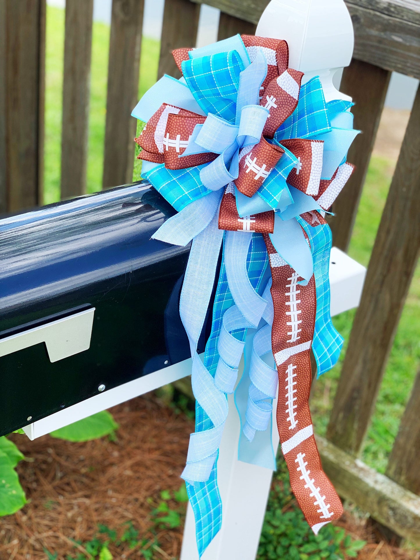 Sports Collection -Football,Football Ribbon, Football Bow,Sports Bow,Sports,Football Decor,Mailbox Bow,Wreath Bow,U.N.C.,UNC Football