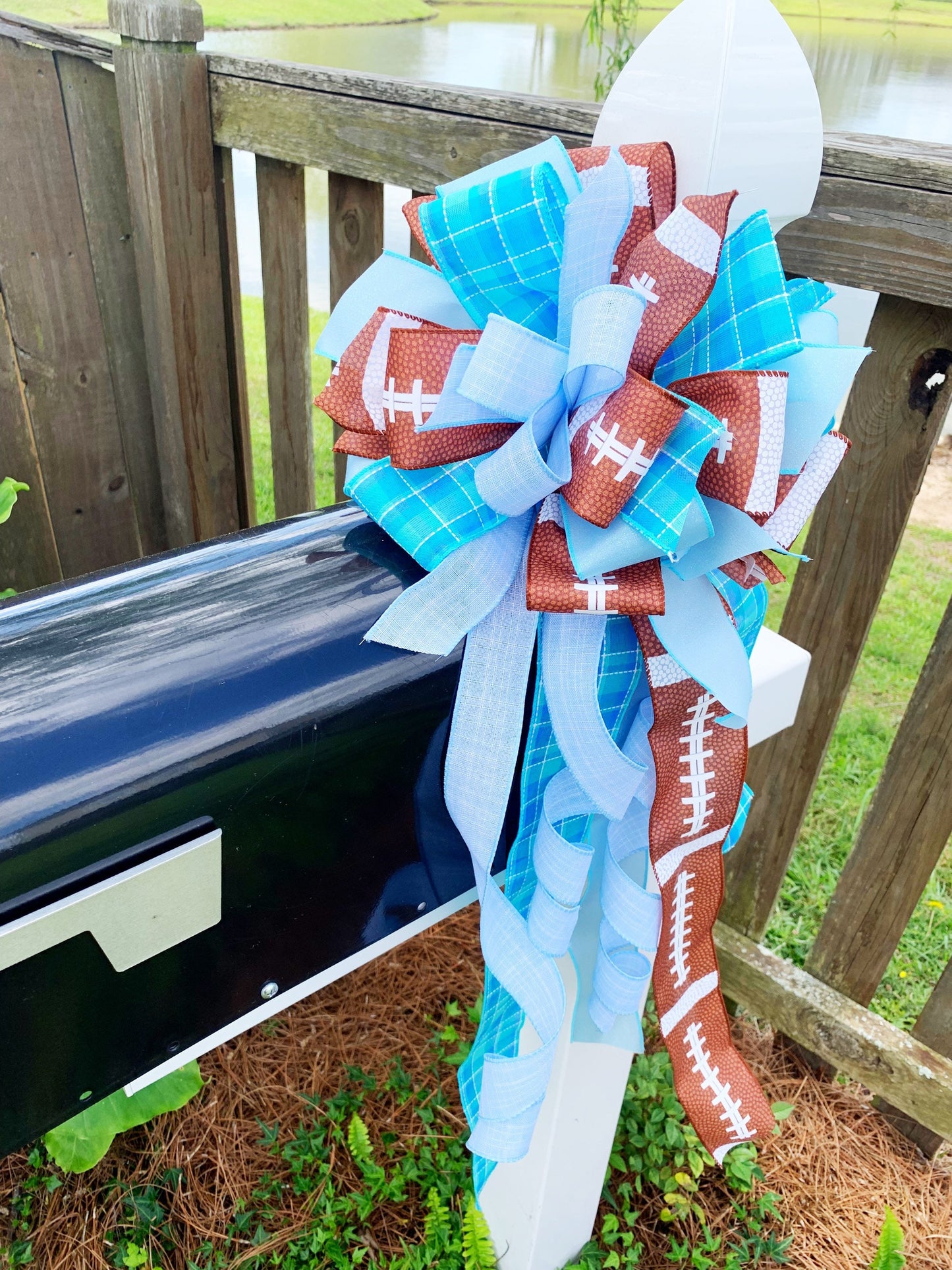 Sports Collection -Football,Football Ribbon, Football Bow,Sports Bow,Sports,Football Decor,Mailbox Bow,Wreath Bow,U.N.C.,UNC Football