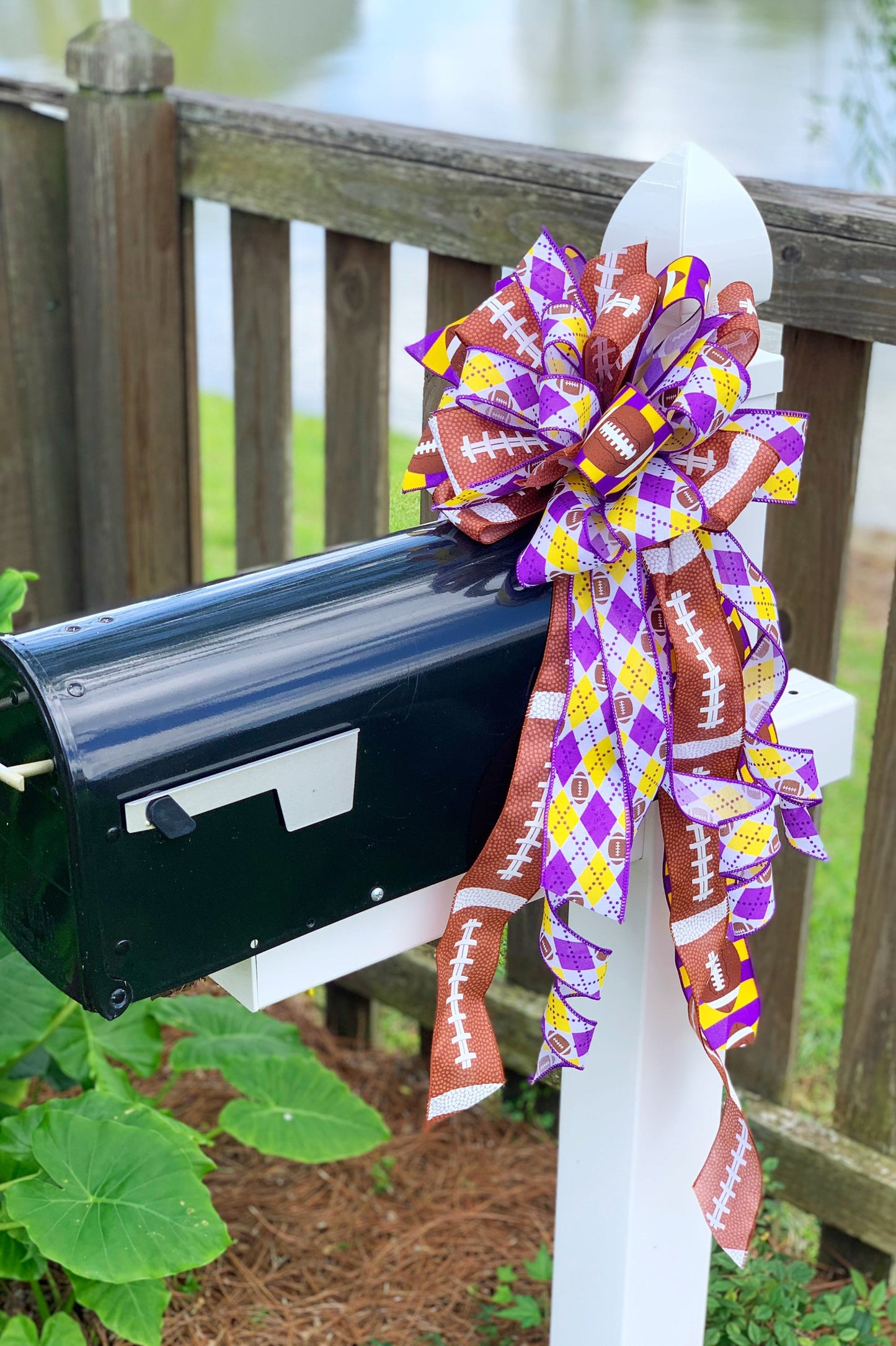Sports Collection -Football,Football Ribbon, Football Bow,Sports Bow,Sports Decor, Football Decor,Mailbox Bow,Wreath Bow,ECU, ECU Bow