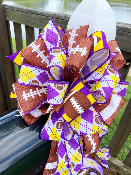 Sports Collection -Football,Football Ribbon, Football Bow,Sports Bow,Sports Decor, Football Decor,Mailbox Bow,Wreath Bow,ECU, ECU Bow