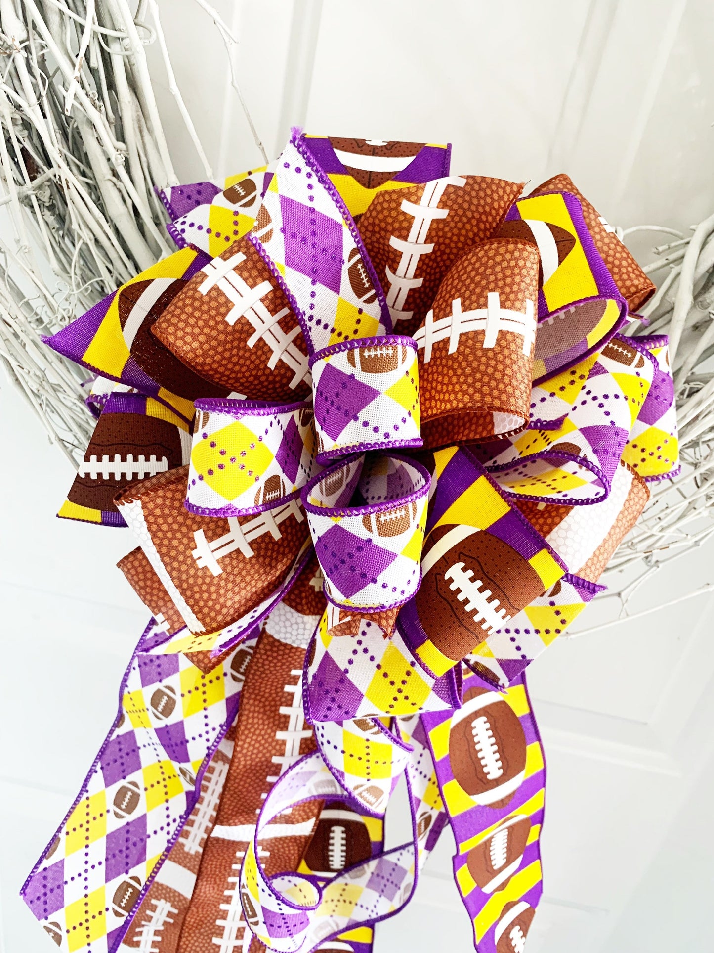 Sports Collection -Football,Football Ribbon, Football Bow,Sports Bow,Sports Decor, Football Decor,Mailbox Bow,Wreath Bow,ECU, ECU Bow