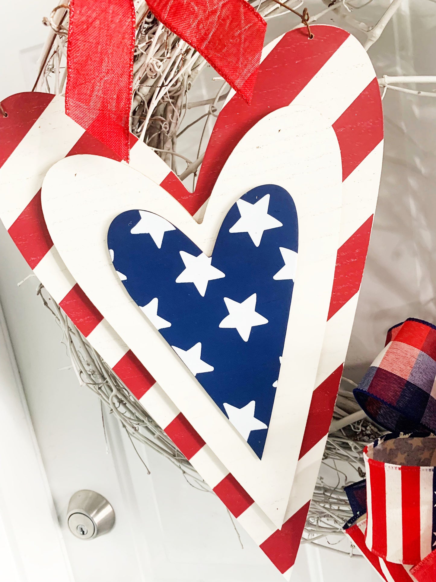 Patriotic Collection - Stars,Stripes,Patriotic Bow,Patriotic,Patriotic Decor,Red White Blue, Red White Blue Bow,Wreath Bow,Mailbox Bow,Gift