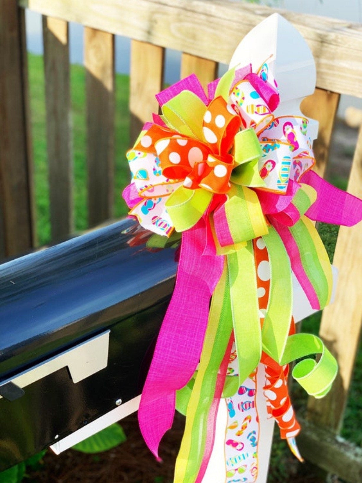 Summer Collection - Gift Set,Plaque,Summer Plaque,Summer Bow,Summer Decor,Bow, Bows,Mailbox Bow,Wreath Bow,Gift,Flip Flops Flop Bow,Ribbon