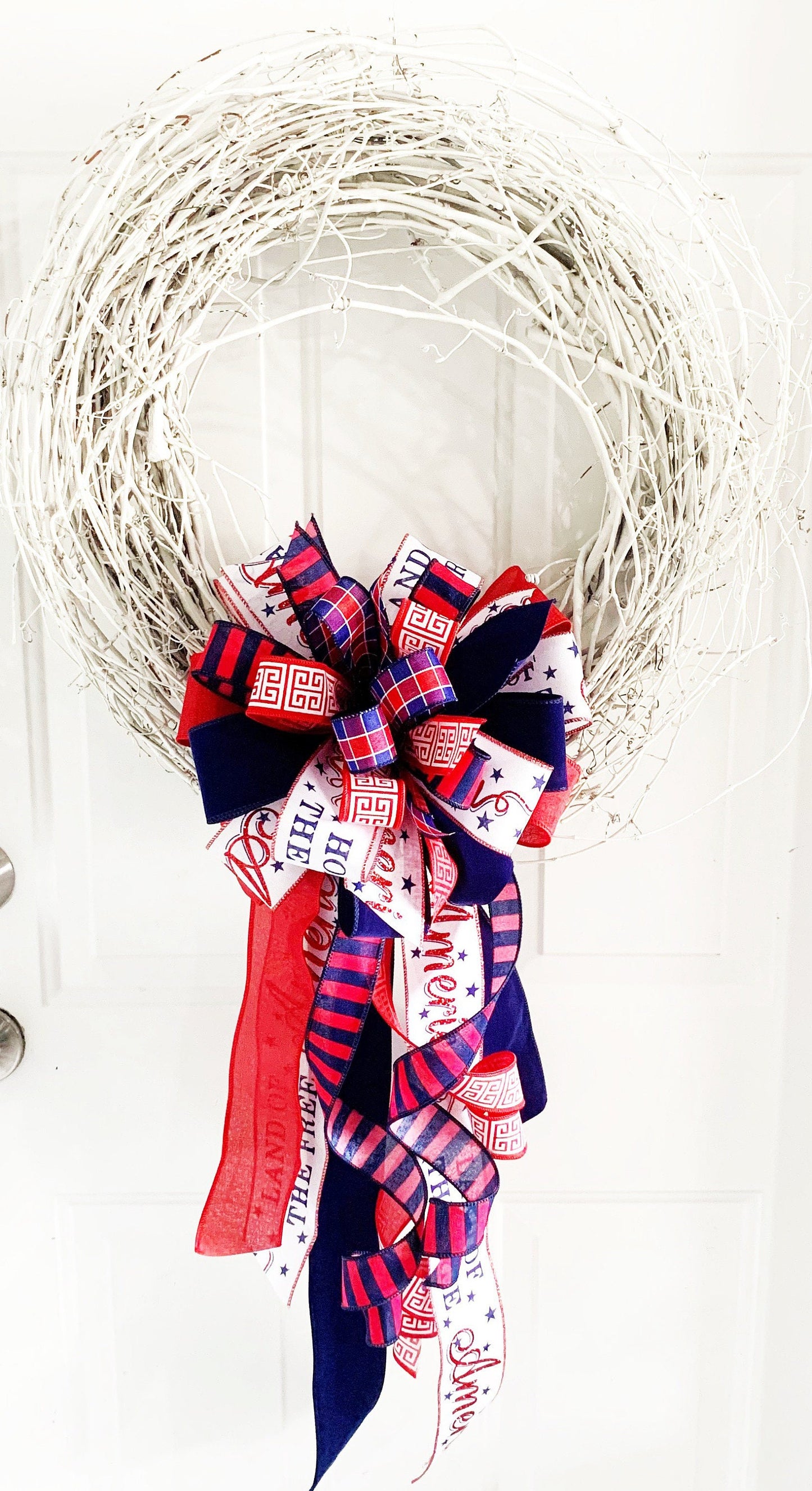Patriotic Collection - Stars,Stripes,Patriotic Bow,Patriotic,Patriotic Decor,Red White Blue, Red White Blue Bow,Wreath Bow,Mailbox Bow,Gift