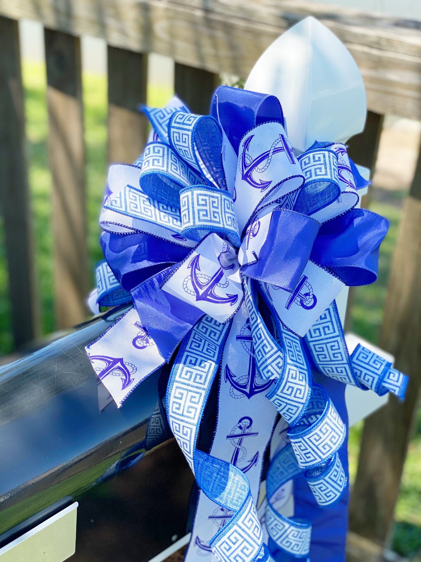 Summer Collection - Anchors,Anchors Ribbon,Summer Bow,Summer,Summer Decor,Nautical,Nautical Bow,Anchors Bow, Bow,Blue Bow,Blue/White Bow
