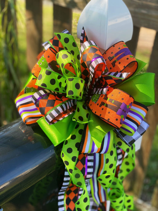 Halloween Collection - Halloween Bow, Halloween Decor,Halloween,Frankenstein Bow,Ribbon,Wreath Bow,Mailbox Bow,Decor,Frankenstein,Bow,Bows