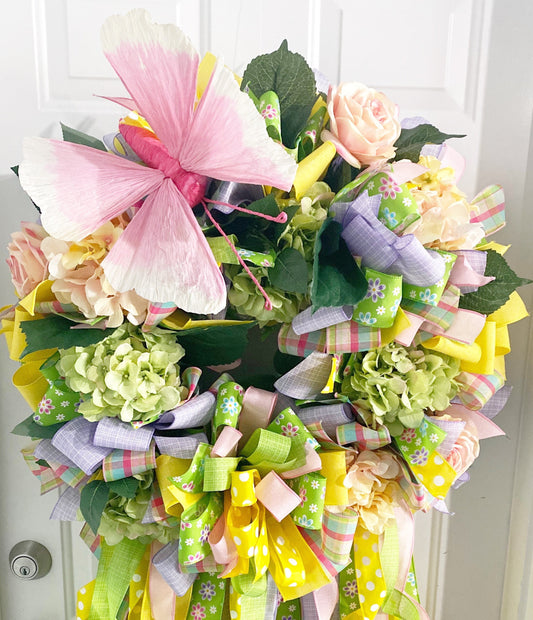 Wreath Collection - Wreath,Spring Wreath,Easter Wreath,Spring Decor,Easter Decor,Ribbon Wreath,Ribbon,Bow,Bows,Festive,Festive Wreath