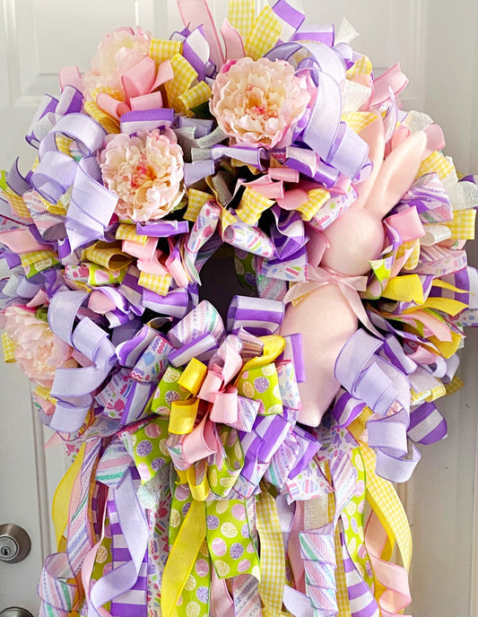 Wreath Collection - Wreath,Spring Wreath,Easter Wreath,Spring Decor,Easter Decor,Ribbon Wreath,Ribbon,Bow,Bows,Easter Bunny,Bunny